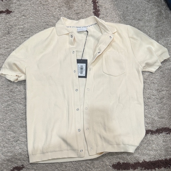 Percival Other - Men's Beige Short Sleeve Button Down Shirt